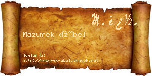 Mazurek Ábel névjegykártya