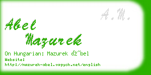 abel mazurek business card